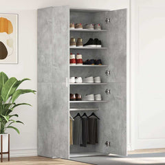 vidaXL Shoe Cabinet 80 x 39 x 178 cm Engineered Wood Concrete Grey 1