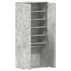 vidaXL Shoe Cabinet 80 x 39 x 178 cm Engineered Wood Concrete Grey 5