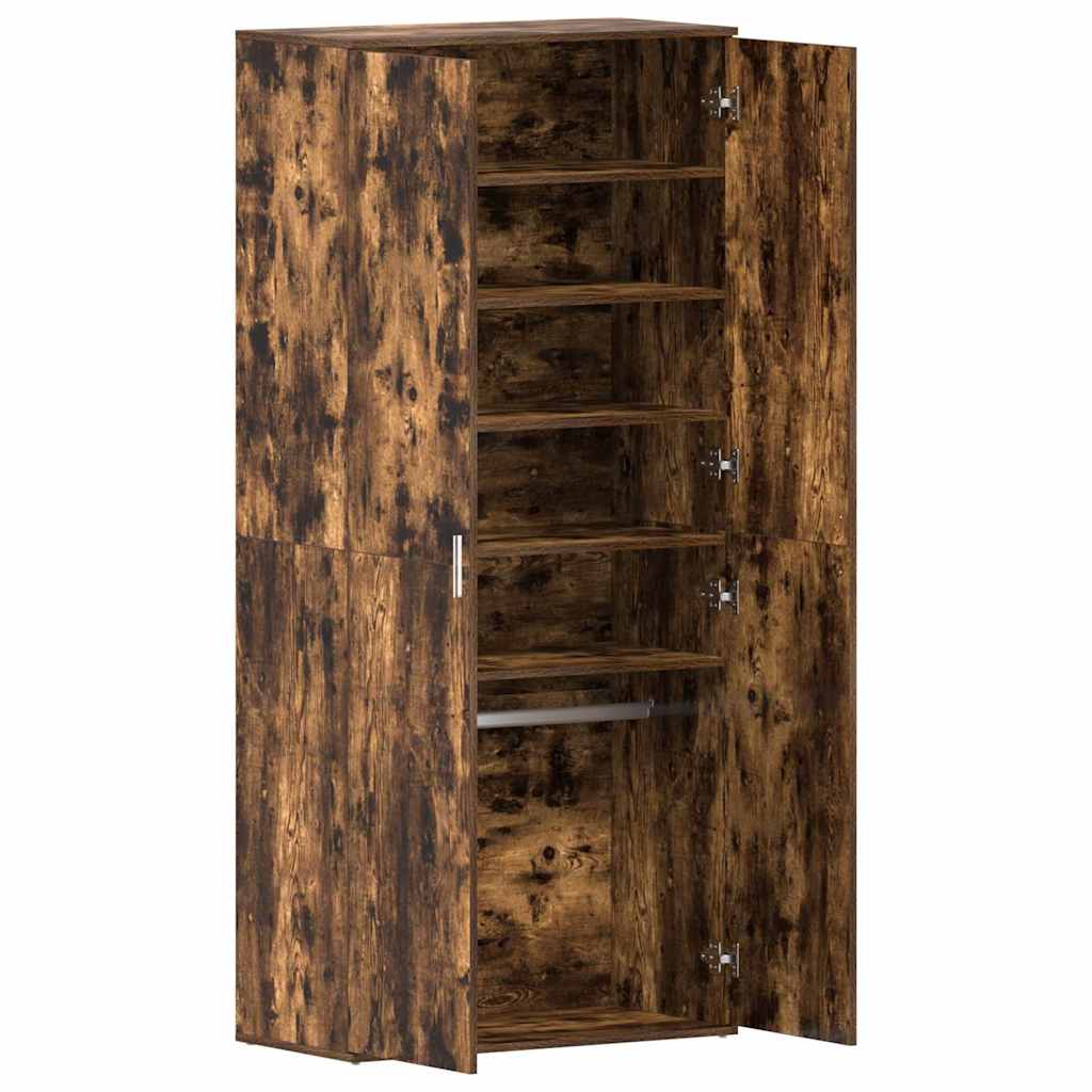 vidaXL Shoe Cabinet 80 x 39 x 178 cm Engineered Wood Smoked Oak 5