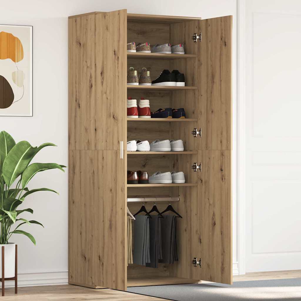 vidaXL Shoe Cabinet 80 x 39 x 178 cm Engineered Wood Artisan Oak 1