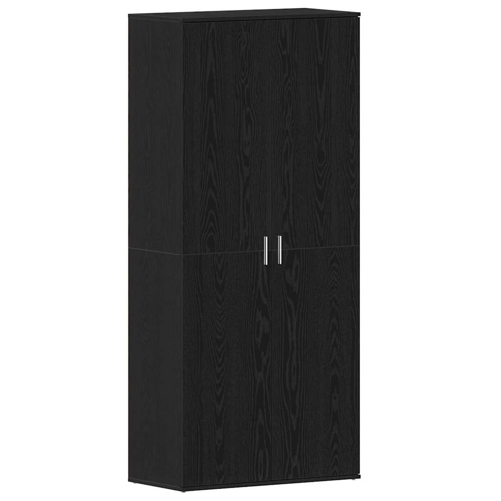 vidaXL Shoe Cabinet 80 x 39 x 178 cm Engineered Wood Black Oak 2