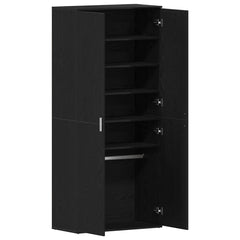 vidaXL Shoe Cabinet 80 x 39 x 178 cm Engineered Wood Black Oak 5