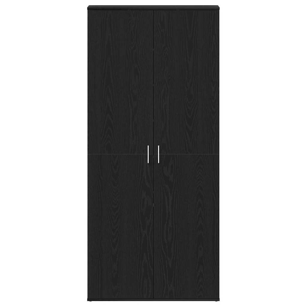 vidaXL Shoe Cabinet 80 x 39 x 178 cm Engineered Wood Black Oak 6