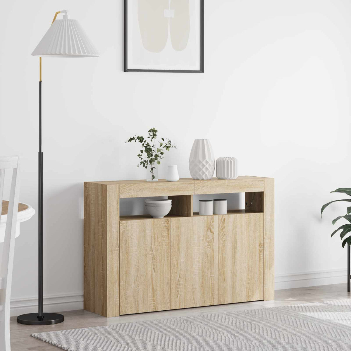 Sideboard 116 x 30 x 75 cm Engineered Wood Sonoma oak