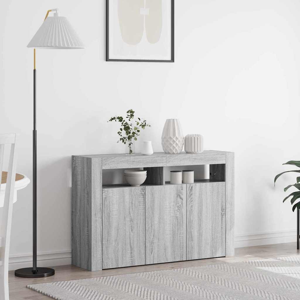 Sideboard 116 x 30 x 75 cm Engineered Wood Grey sonoma