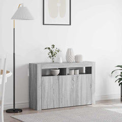 Sideboard 116 x 30 x 75 cm Engineered Wood Grey sonoma