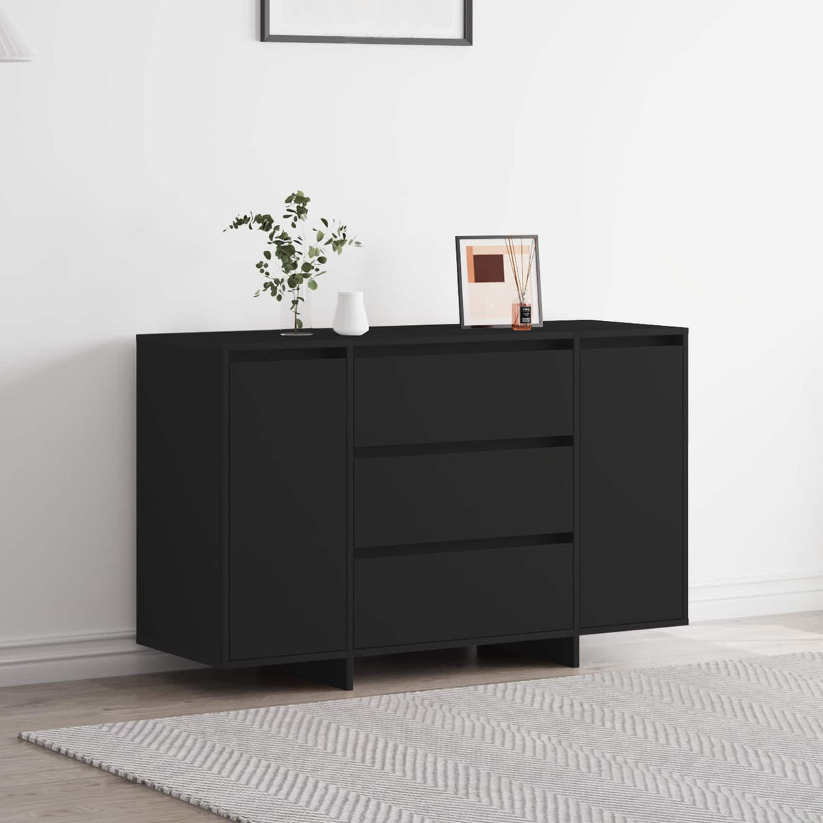 Sideboard 120 x 41 x 75 cm Engineered Wood Black