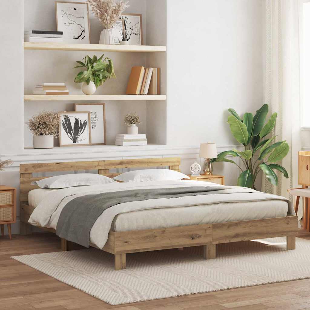 Bed Frame Engineered Wood Artisan Oak 180 x 200 cm