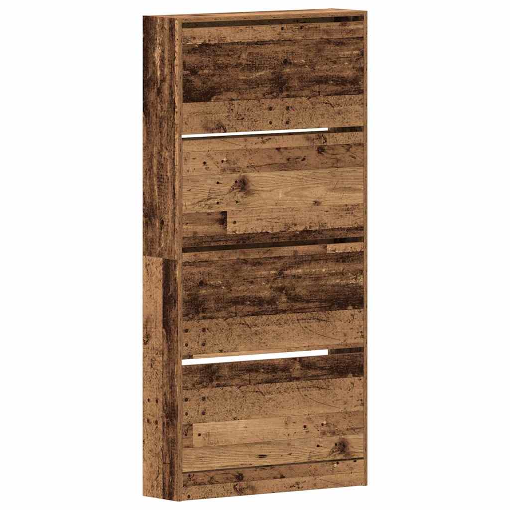 vidaXL Shoe Cabinet 80 x 21 x 163.5 cm Engineered Wood Old Wood 2