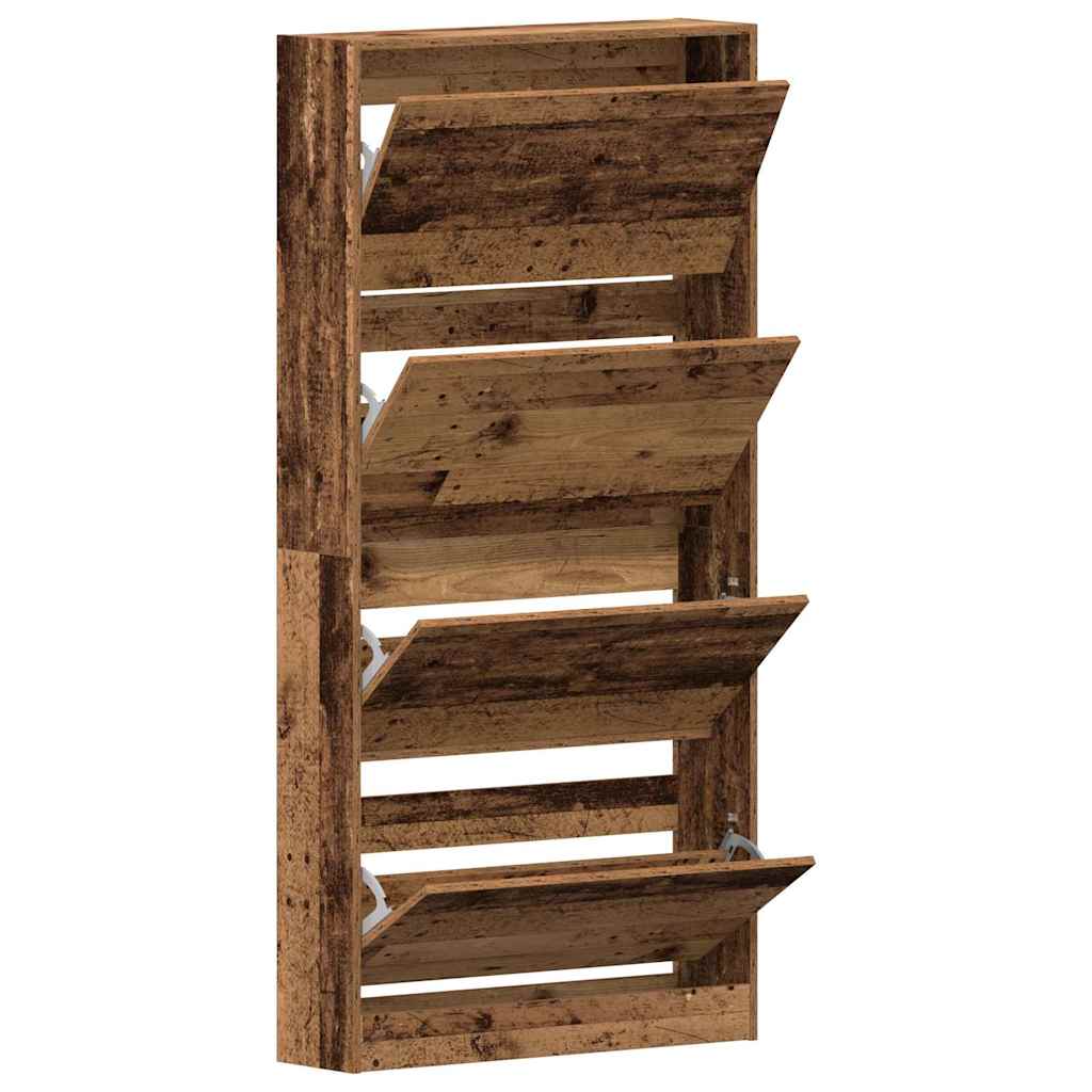 vidaXL Shoe Cabinet 80 x 21 x 163.5 cm Engineered Wood Old Wood 5
