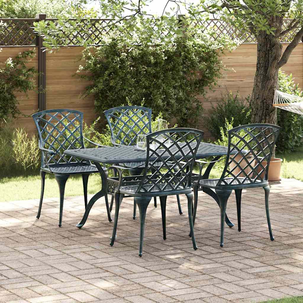 Garden Chairs Cast Aluminium Green 4