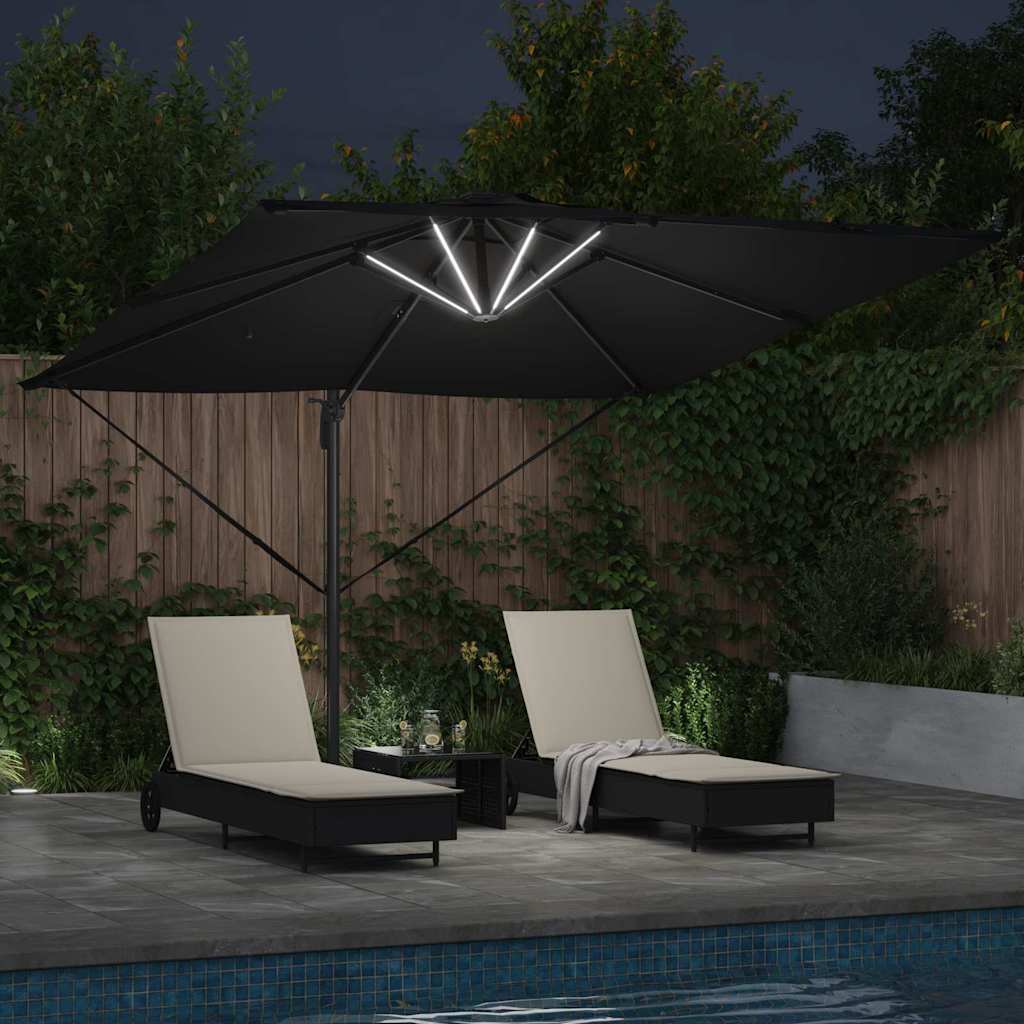 vidaXL Umbrella Black 286 x 284 x 270 cm Aluminium and Polyester 4