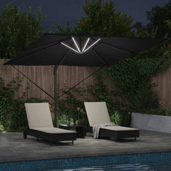 vidaXL Umbrella Black 286 x 284 x 270 cm Aluminium and Polyester 4