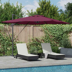 vidaXL Umbrella with LED Strip Lights Bordeaux Red 286 x 284 x 270 cm 1