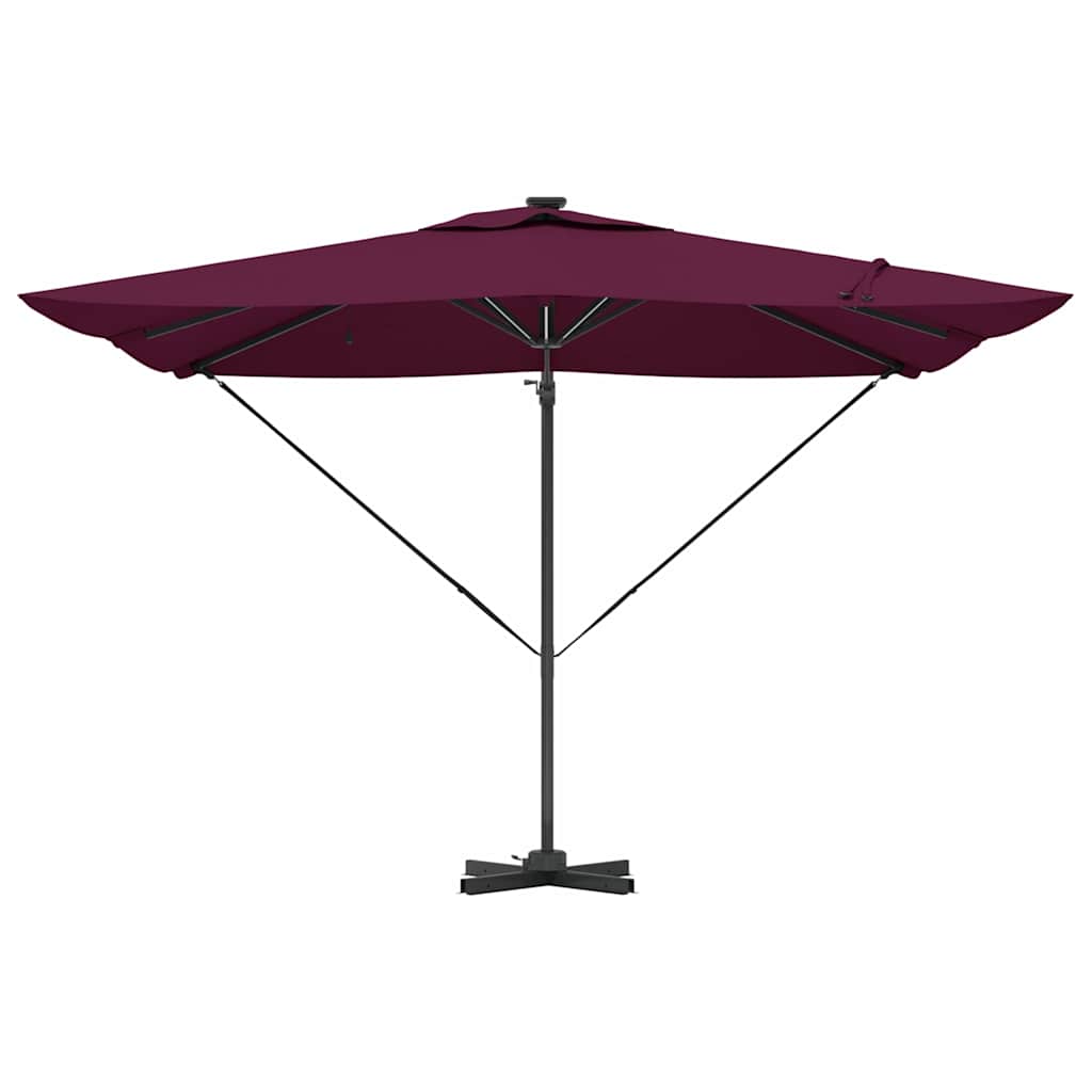 vidaXL Umbrella with LED Strip Lights Bordeaux Red 286 x 284 x 270 cm 6