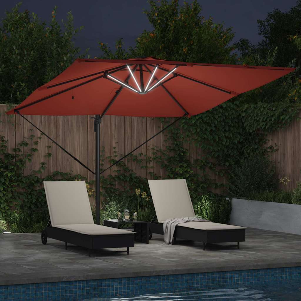 vidaXL Umbrella Terracotta 286 x 284 x 270 cm Aluminium and Polyester 4