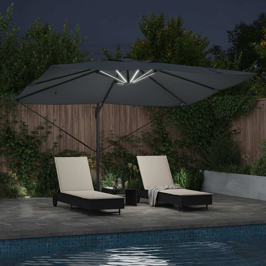 vidaXL Umbrella 352 x 251 x 265 cm Polyester and Aluminium Anthracite 4