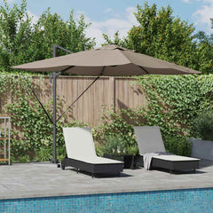 vidaXL Umbrella 352 x 251 x 265 cm Polyester and Aluminium Taupe 1