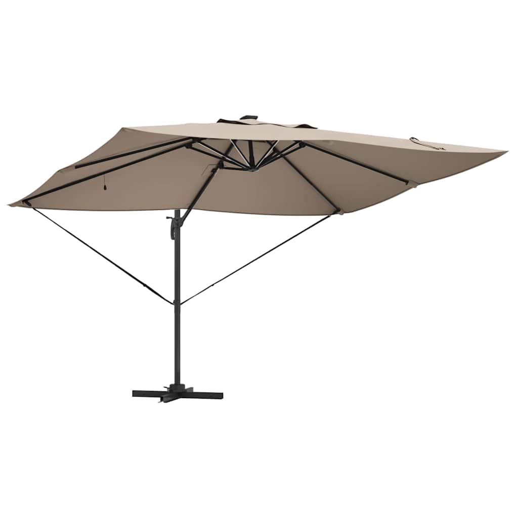 vidaXL Umbrella 352 x 251 x 265 cm Polyester and Aluminium Taupe 5