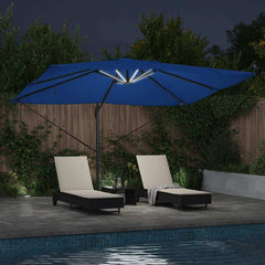 vidaXL Umbrella 352 x 251 x 265 cm Polyester and Aluminium Azurblau 4