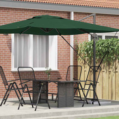 vidaXL Roma Parasol Green 286 x 284 x 265 cm Aluminium and Polyester 1
