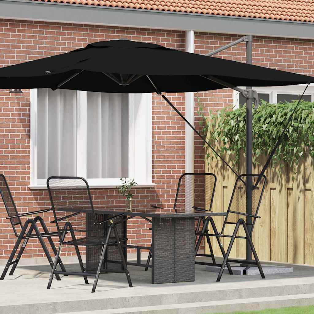 vidaXL Roma Parasol Black 286 x 284 x 265 cm Aluminium and Polyester 1