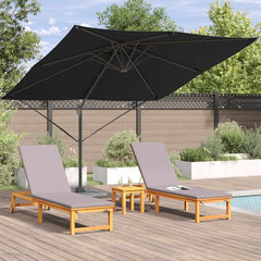 vidaXL Roma Parasol Black 286 x 284 x 265 cm Aluminium and Polyester 4