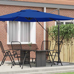 vidaXL Roma Parasol Blue 286 x 284 x 265 cm Aluminium and Polyester 1