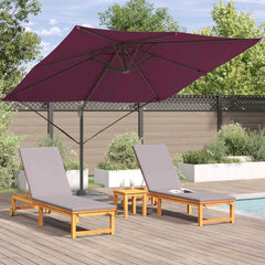 vidaXL Roma Parasol Red 286 x 284 x 265 cm Aluminium and Polyester 4