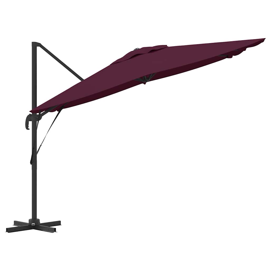 vidaXL Roma Parasol Red 286 x 284 x 265 cm Aluminium and Polyester 6
