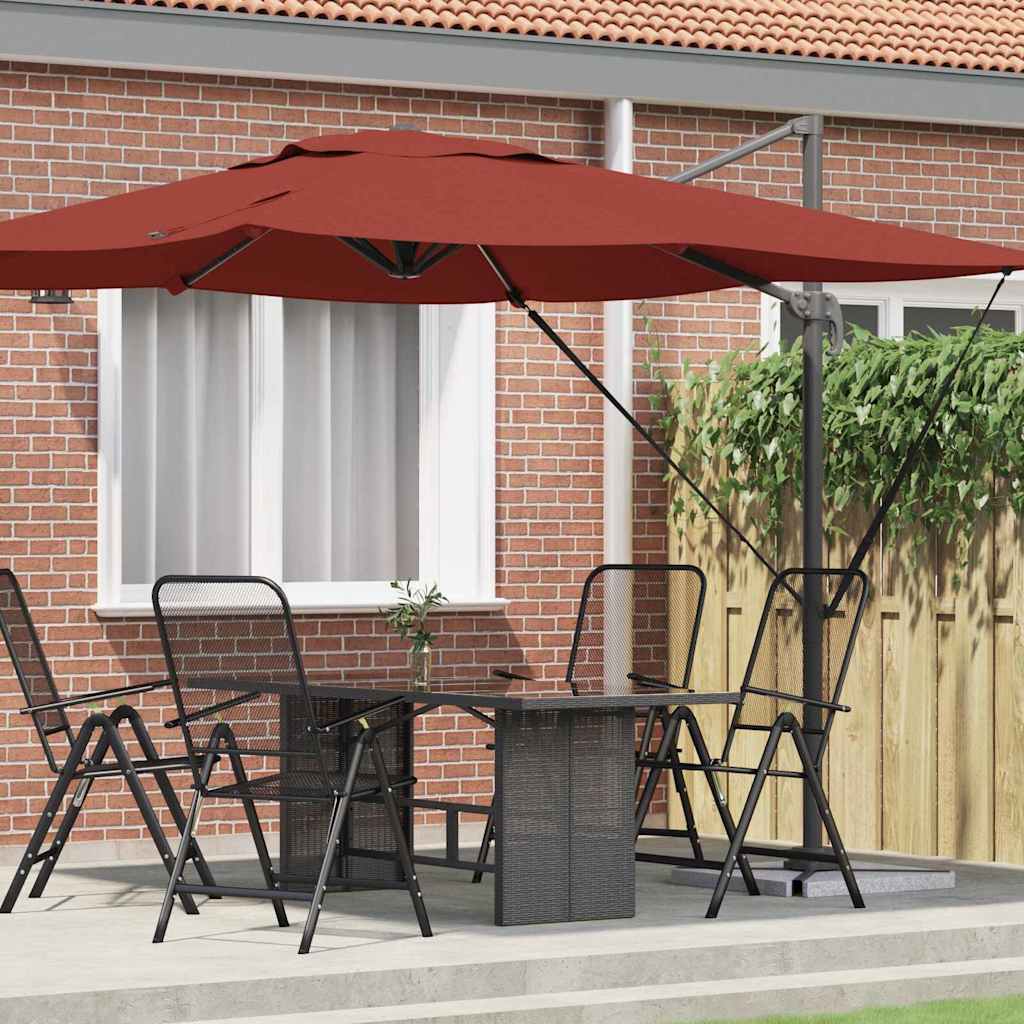 vidaXL Roma Parasol Red 286 x 284 x 265 cm Aluminium and Polyester 1