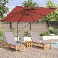 vidaXL Roma Parasol Red 286 x 284 x 265 cm Aluminium and Polyester 4
