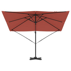 vidaXL Roma Parasol Red 286 x 284 x 265 cm Aluminium and Polyester 5