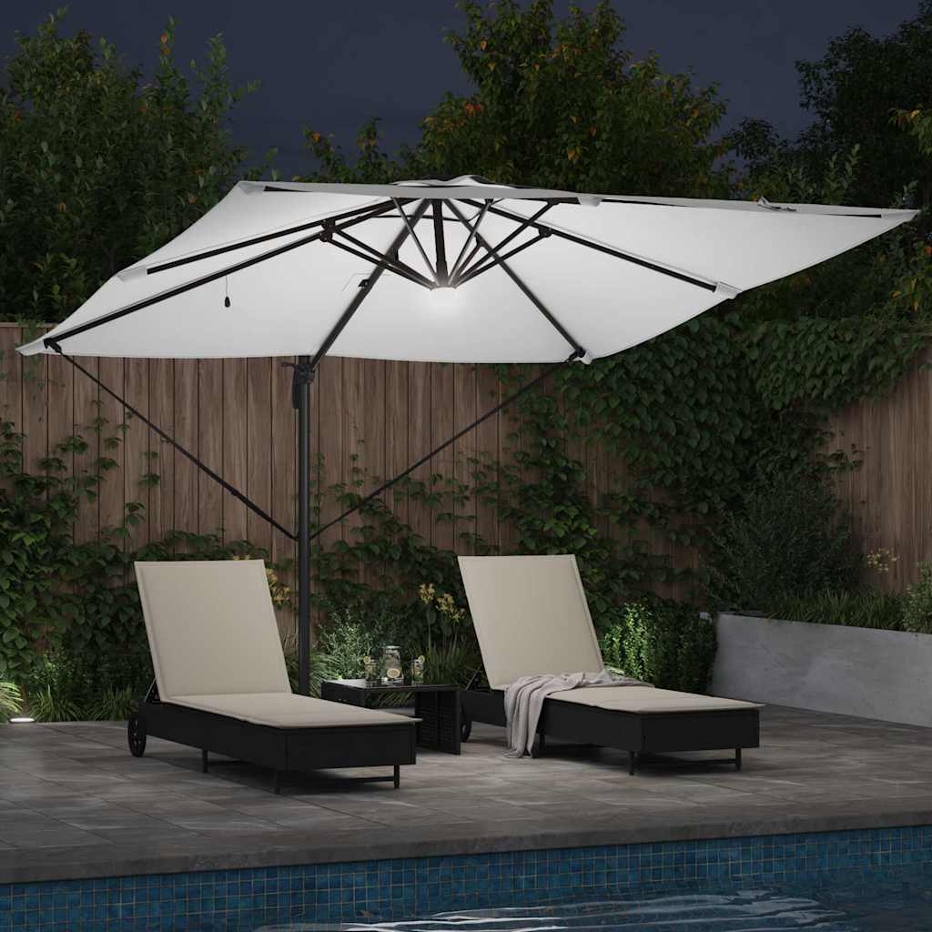 vidaXL Roma Parasol Beige 286 x 284 x 270 cm Aluminium and Polyester 4