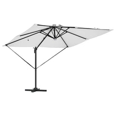 vidaXL Roma Parasol Beige 286 x 284 x 270 cm Aluminium and Polyester 5