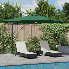 vidaXL Roma Parasol Green 286 x 284 x 270 cm Aluminium and Polyester 1