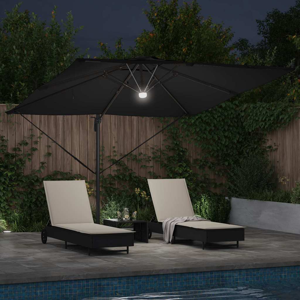 vidaXL Roma Parasol Black 286 x 284 x 270 cm Aluminium and Polyester 4