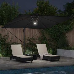 vidaXL Roma Parasol Black 286 x 284 x 270 cm Aluminium and Polyester 4