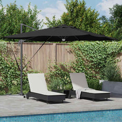 vidaXL Roma Parasol Black 286 x 284 x 270 cm Aluminium and Polyester 1