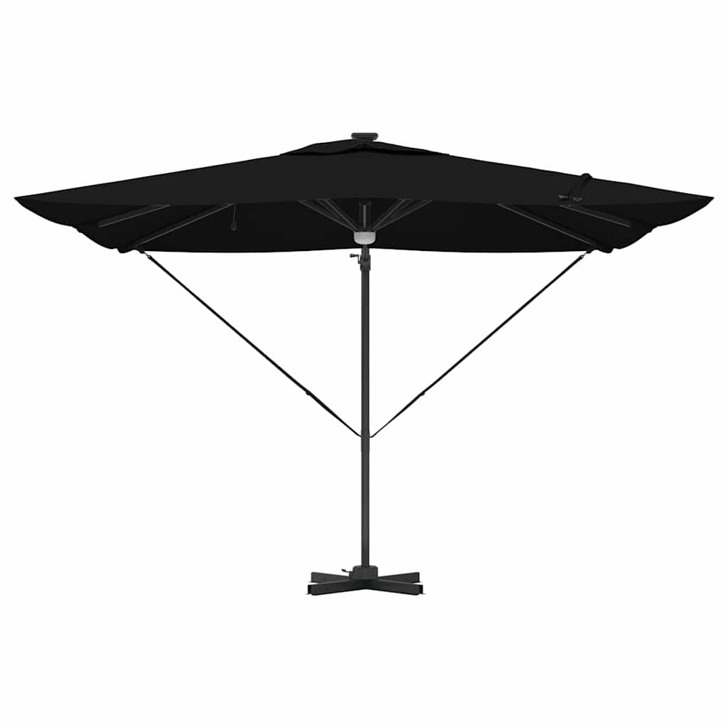 vidaXL Roma Parasol Black 286 x 284 x 270 cm Aluminium and Polyester 6