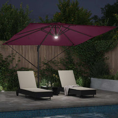 vidaXL Roma Parasol Red 286 x 284 x 270 cm Aluminium and Polyester 4