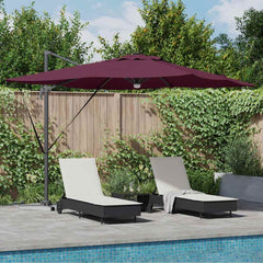 vidaXL Roma Parasol Red 286 x 284 x 270 cm Aluminium and Polyester 1