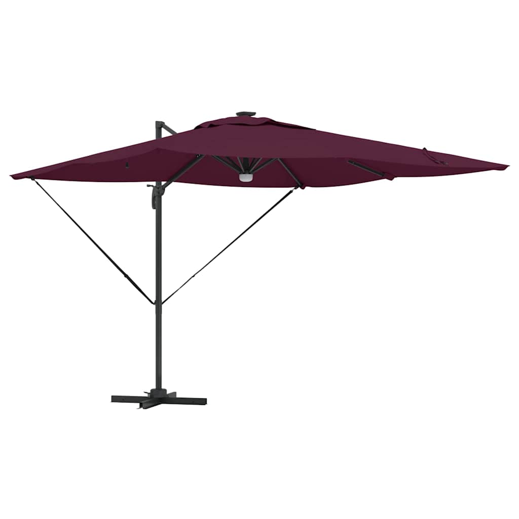 vidaXL Roma Parasol Red 286 x 284 x 270 cm Aluminium and Polyester 2