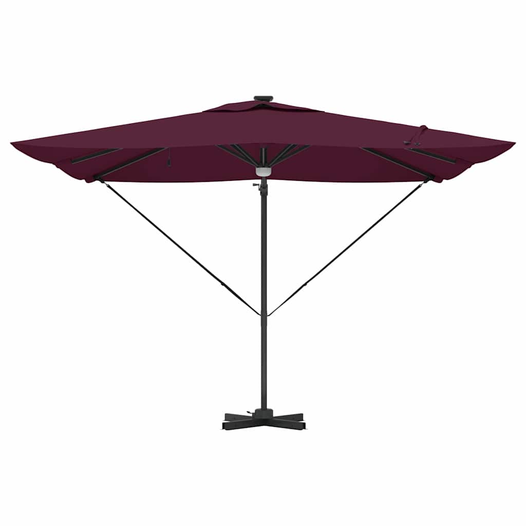 vidaXL Roma Parasol Red 286 x 284 x 270 cm Aluminium and Polyester 6