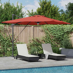 vidaXL Roma Parasol Red 286 x 284 x 270 cm Aluminium and Polyester 1