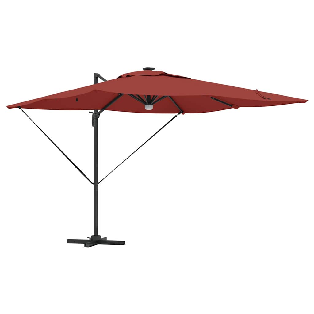 vidaXL Roma Parasol Red 286 x 284 x 270 cm Aluminium and Polyester 2
