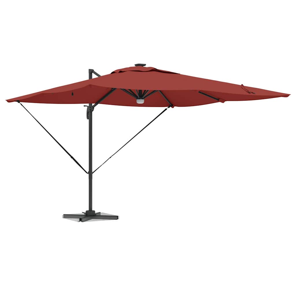 vidaXL Roma Parasol Red 286 x 284 x 270 cm Aluminium and Polyester 3