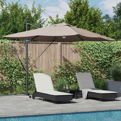 vidaXL Umbrella 351 x 250 x 253 cm Polyester and Aluminium Taupe 1