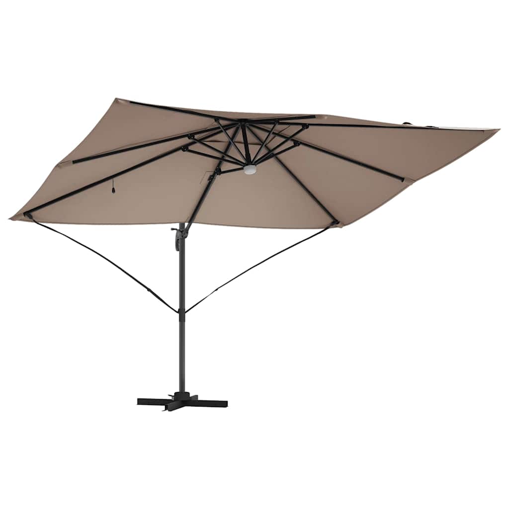vidaXL Umbrella 351 x 250 x 253 cm Polyester and Aluminium Taupe 5