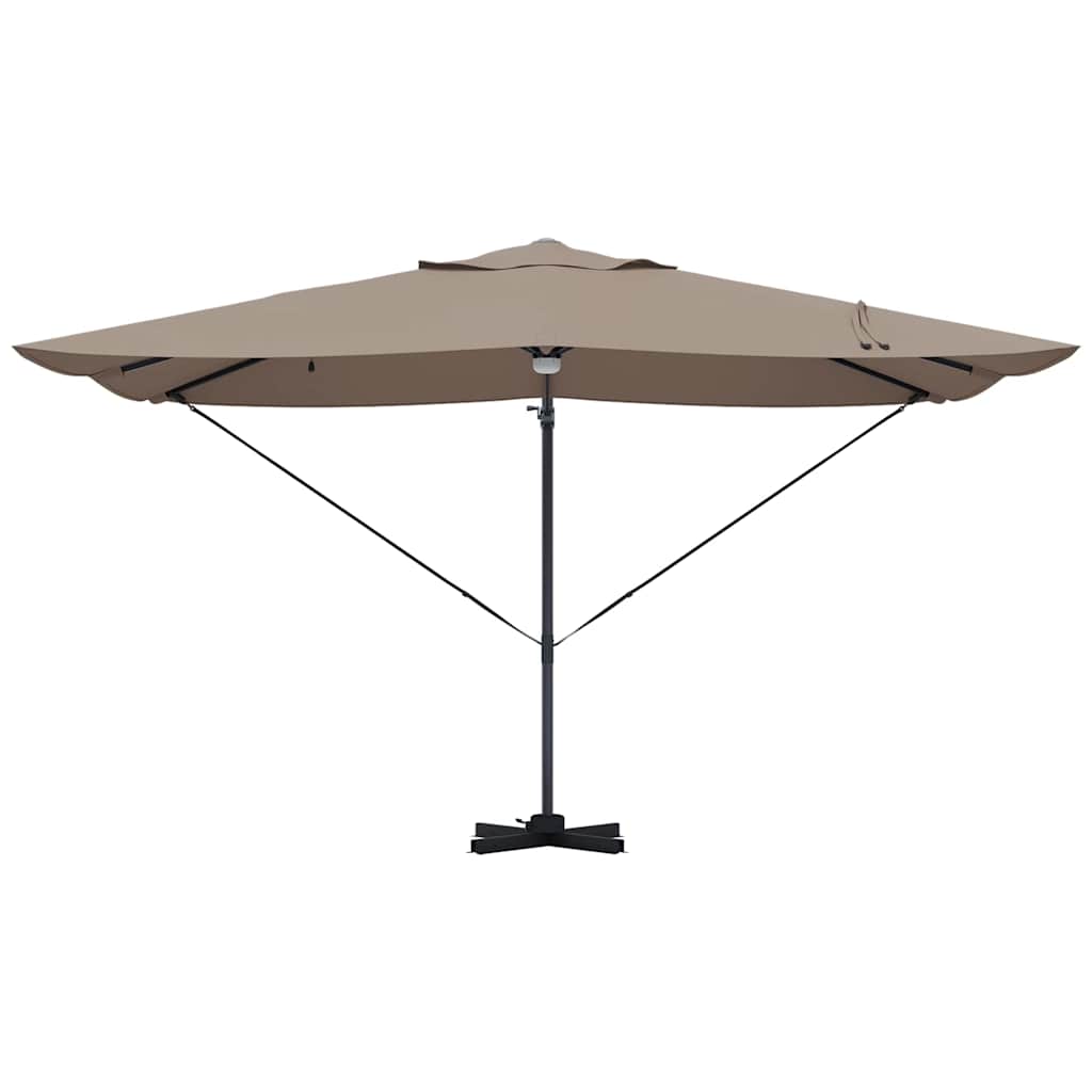 vidaXL Umbrella 351 x 250 x 253 cm Polyester and Aluminium Taupe 6